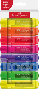 Faber-Castell Szövegkiemelő készlet 8db-os 46 fluoreszkáló papír dobozban (2db sárga,narancs,piros,rózsaszín,lila, kék,zöld)