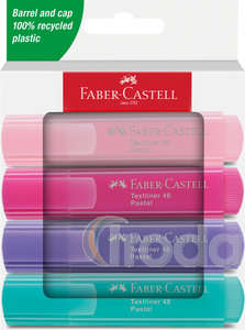 Faber-Castell Szövegkiemelő készlet 4db-os 46 pasztell papír dobozban (pirosító,lilás rózsaszín,lila,türkiz)