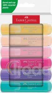 Faber-Castell Szövegkiemelő készlet 6db-os 46 pasztell papír dobozban (vanília,púder,pirosító,lilás rózsaszín, lila, türkiz)