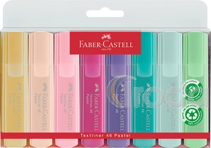 Faber-Castell Szövegkiemelő készlet 8db-os 46 pasztell műanyag tartóban (vanília,púder,pirosító,lilás rózsaszín,lila, türkiz,trópusi,világoszöld)