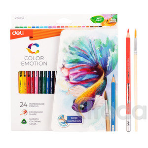 DELI Akvarellceruza készlet, 24 darabos, COLOR EMOTION