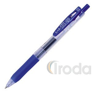 Zselés toll Zebra Sarasa Clip, nyomógombos, gumifogós, kék írás, 0,33mm írásvastagság