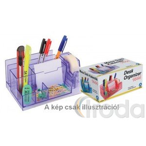 Írószertartó asztali ARK 9 rekeszes+ rag.szalagtépő víztiszta 1444