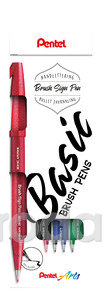 Ecsetfilc Pentel 4db (fekete, kék, piros, zöld)
