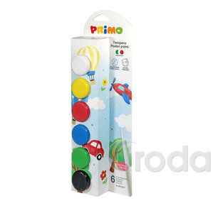 Tempera PRIMO Poster Paint  253TB6EP  6x25 ml, t&eacute;gelyes + ecset