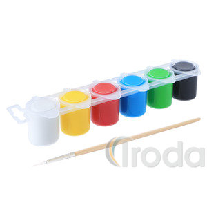 Tempera PRIMO Poster Paint  253TB6EP  6x25 ml, t&eacute;gelyes + ecset
