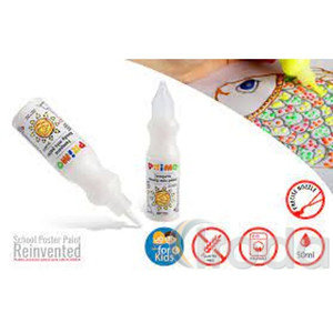 Tempera PRIMO 50ml, finomkih&uacute;z&oacute;val 2001BR50100 feh&eacute;r