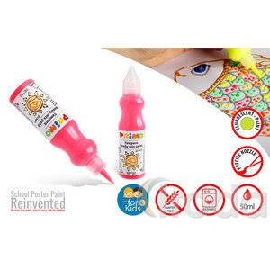 Tempera PRIMO 50ml, finomkih&uacute;z&oacute;val 2001BRF50370 neon r&oacute;zsasz&iacute;n