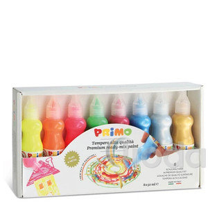 Tempera PRIMO 2532FM8  Premium 8x50 ml, tubusos (4 fluo+ 4 met&aacute;l)
