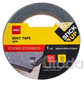 DELI StickUp Ragaszt&oacute;szalag sz&ouml;vetes, fekete szinű, 48mm x 20fm