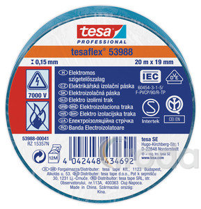 TESA 53947-07 Szigetelőszalag, kék 20fmx19mm