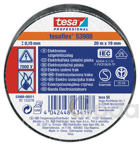TESA 53947-05 Szigetelőszalag, fekete 20fmx19mm