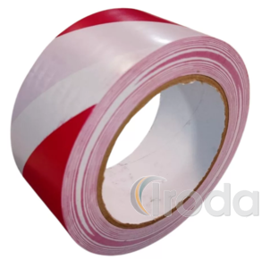 Piros-fehér ipari padlójelzőszalag, ragasztószalag 50mmx33m