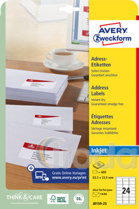 AVERY-ZWECKFORM J8159 etikett 64x34mm fehér
