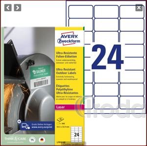 Avery ultra ellenálló címke 63,5 x 33,9 mm / 40 lap