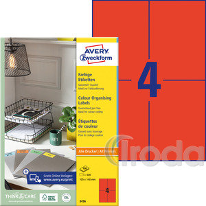 Etikett -3456- 105x148mm PIROS AVERY 