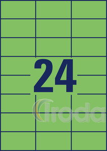 Etikett Avery 3450, 70x37mm zöld, 100 lapos (2400 címke)