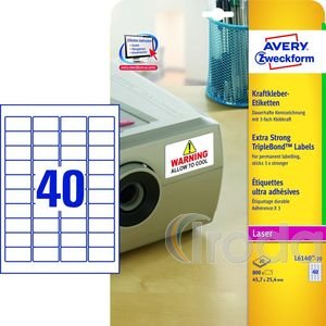 Avery háromszor erősebb tapadó etikett 45,7 x 25,4 mm 20 ív/csomag