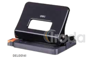 Lyukaszt&oacute;, k&eacute;tlyuk&uacute;, k&ouml;nny&iacute;tett mechanika, 15 lap, f&eacute;m, DELI EXPERT Effortless, fekete