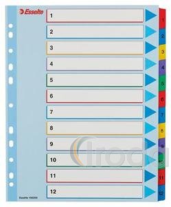 Esselte Maxi Regiszter, lamin&aacute;lt karton, A4 , 1-12, &uacute;jra&iacute;rhat&oacute;, 100209