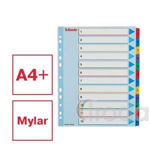 Esselte Maxi Regiszter, lamin&aacute;lt karton, A4 , 1-12, &uacute;jra&iacute;rhat&oacute;, 100209