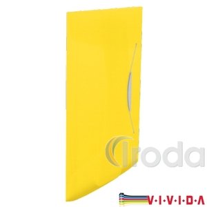 Gumis mappa Esselte 3pólyás 150 laphoz műanyag áttetsző VIVIDA sárga 624045