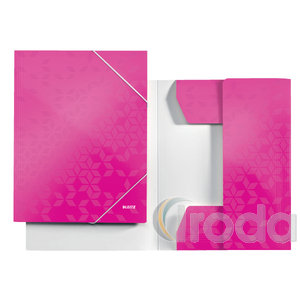 Gumis mappa, 15 mm, karton, A4, LEITZ Wow, pink