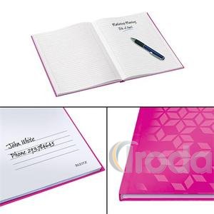 Leitz WOW Lakkfényű beírókönyv A4, vonalas, rózsaszín 46251023
