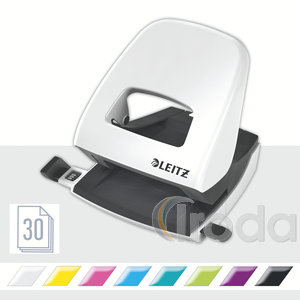 Lyukasztó Leitz 5008 NEXXT metálfényű fehér fém test, max.30laphoz 50081001