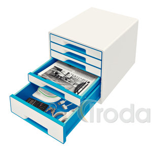 WOW CUBE fiókos irattároló, 5 fiók, fehér/kék 52142036