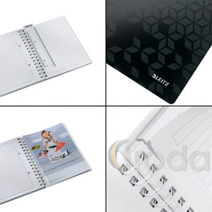 Leitz WOW spirálfüzet, A5, vonalas, fekete 46390095