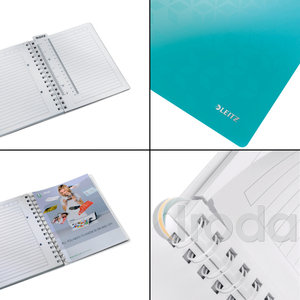 Leitz WOW spirálfüzet, A5, vonalas, jégkék 46390051