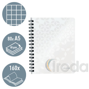 Leitz WOW spirálfüzet, A5, kockás, fehér 46410001