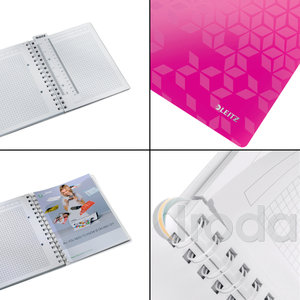 Leitz WOW spirálfüzet, A5, kockás, rózsaszín 46410023