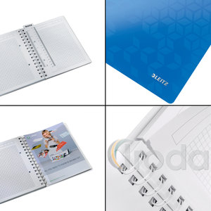 Leitz WOW spirálfüzet, A5, kockás, kék 46410036