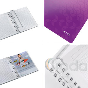 Leitz WOW spirálfüzet, A5, kockás, lila 46410062