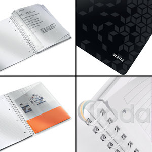 Leitz WOW spirálfüzet, A4, vonalas, fekete 46370095