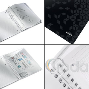 Leitz WOW spirálfüzet, A4, kockás, fekete 46380095