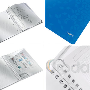 Leitz WOW spirálfüzet, A4, kockás, kék 46380036