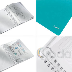 Leitz WOW spirálfüzet, A4, kockás, jégkék 46380051