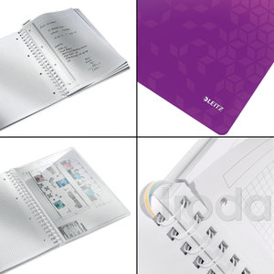Leitz WOW spirálfüzet, A4, kockás, lila 46380062