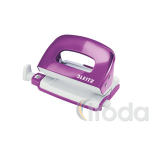 Leitz WOW metálfényű mini lyukasztó, 10 lap, lila 50601051
