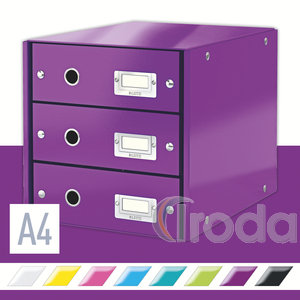 CLICK&STORE 3-fiókos irattároló, lila 60480062