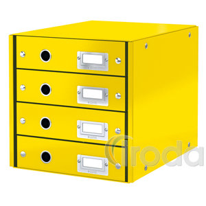 Leitz CLICK&STORE 4-fiókos irattároló, sárga 60490016