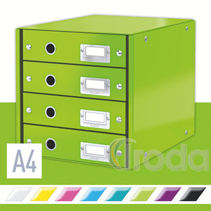 Leitz CLICK&STORE 4-fiókos irattároló, zöld (60490064 helyettesítője) 60490054