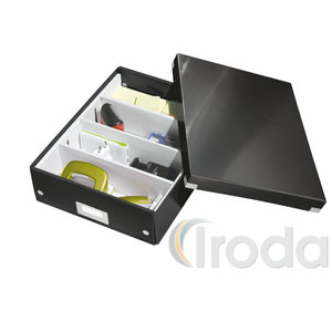 CLICK&STORE rendszerező doboz, M méret, fekete 60580095