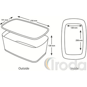 Leitz MyBox tárolódoboz fedővel, nagy, fehér/szürke 52161001