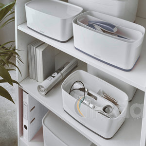 Leitz MyBox tárolódoboz fedővel, kicsi, fehér/szürke 52291001