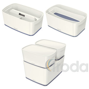 Leitz MyBox tárolódoboz fedővel, kicsi, fehér/szürke 52291001