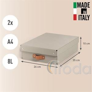 Leitz Puro karton t&aacute;rol&oacute;doboz M m&eacute;ret alacsony 2db sz&uuml;rke-b&eacute;zs